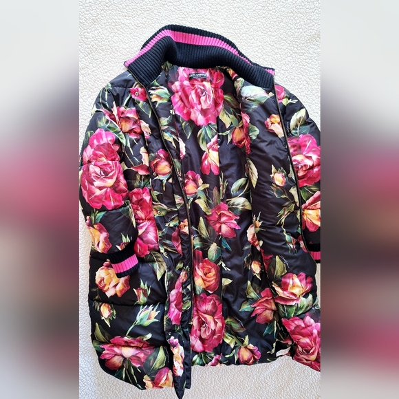 DOLCE GABBANA Long Floral Print Quilted Puffer Jacket IT 42 US 6 L Org $4,595 - Picture 12 of 16